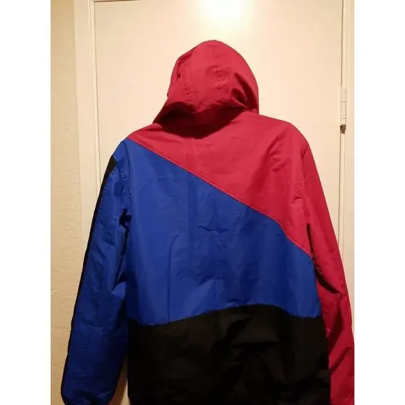 Members Only Men XL Tracksuit Color Block Lined Windbreaker Jacket Hood Vintage - Picture 4 of 16